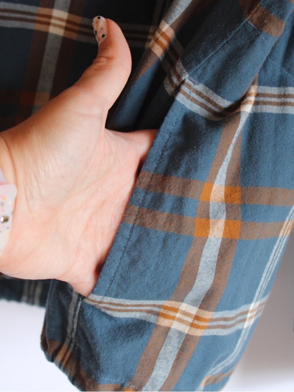 L.L. Bean “Signature” Plaid Pullover Tunic in Teal, Rust, and Cream - Picture 5 of 7